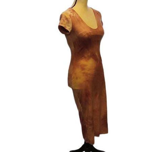 See You Monday Mauve & White Ankle Length Dress Women's Size Medium - Picture 3 of 5